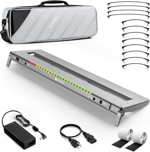Vangoa Guitar Pedal Board, Aluminium Alloy 2.8lb Light Pedal Board 18.1" ×11.8" ×1.9" Sturdy Effect Pedalboard for 8-12 Pedals, Easy to Assemble (VPB-L45UA) in Kuwait