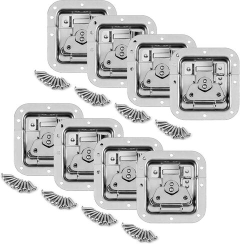 GBGS 8 Pack Heavy Duty Road Flight Case Spring loaded Recessed Butterfly Twist Latch مع ميزة قابلة للقفل، 125 درجة قابلة للفتح لجراب الطيران، PA DJ / Road Case (السمك المناسب > 3⁄8 بوصة) in Kuwait