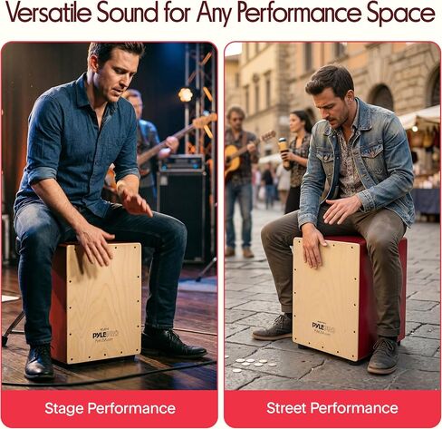 Pyle Stringed Jam Cajon - Wooden Cajon Percussion Box. (PCJD15) in Kuwait