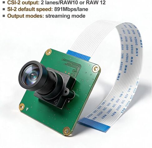 innomaker Raspberry Pi Industrial Camera Module STARVIS IMX462 Color CMOS Sensor 2MP Pixel for All Raspberry Pi,Support Bullseye libcamera and Raspbian Build-in Driver in Kuwait