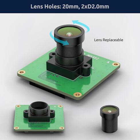 innomaker Raspberry Pi Industrial Camera Module STARVIS IMX462 Color CMOS Sensor 2MP Pixel for All Raspberry Pi,Support Bullseye libcamera and Raspbian Build-in Driver in Kuwait