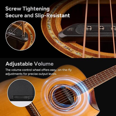 Amumu SP60 Acoustic Guitar Pickup Humbucker Magnetic Passive Soundhole Pickup for Acoustic guitar Black in Kuwait