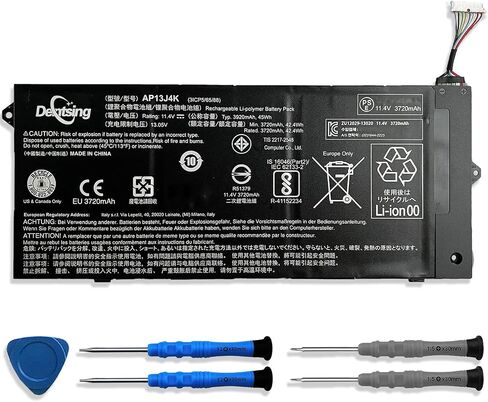 Dentsing AP13J4K 11.4V 45Wh/3920mAh Laptop Battery Compatible with Acer Chromebook 11.6" 11 C740 C720 C720P CB3-532 Series Notebook AP13J3K KT.00304.001 (4cm Long Cord) in Kuwait