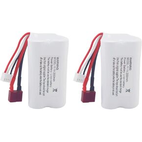 2PCS 11.1V 2000mAh T Plug Lithium Battery for R608 2104 210E 200E Brushless High Speed Water Cooling RC Speedboat Electric RC Boat Model Tumbler Toy Boat Battery