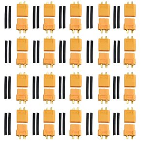 XINGYHENG 20 Pairs XT60 Male Female Bullet Connectors Plugs with Heat Shrink Tubing