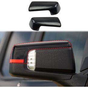 Carbon Fiber Pattern Side Rearview Mirror Guard Cover Molding Trim For 2019-2023 Chevy Silverado 1500/GMC Sierra 1500
