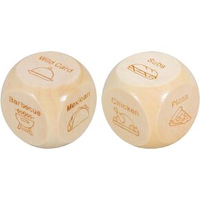 2pc Food Dice Date Night Gift for Him Her 5th Wood Anniversary Couple Game Dice for Men Women Valentines Day Gifts for Him Her Gag Gift Boyfriend Gifts from Girlfriend