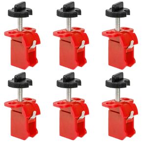 Frcctre 6 Pack Tie Bar Circuit Breaker Lockout Device, Industrial Grade Miniature Loto Device Breaker Switch Lock for Electrical Lockout, OSHA Compliant