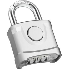 Heavy Duty Combination Padlock, Large Outdoor Padlock [One-Key Unlocking] High Security Weatherproof, Hidden Password & Anti-Error Design Suitable for Garage, Gate, Garden, Fence, Black