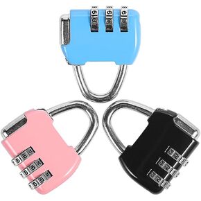 3 Pack Combination Lock 3 Digit Padlock Resettable and Waterproof for School Gym Suitcases Locker, Luggage, Briefcases, Computer Bags, Schoolbags, Backpacks, Locker, Drawers, Toolkit and Cabinets