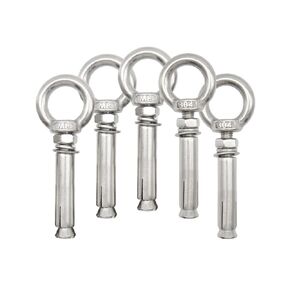 Hocansen 5PCS Expansion Bolt M8*90mm Expansion Screw with Eye Ring Anchor 304 Stainless Steel Shoulder Eye Bolts with Ring Closed Hook for Fixing Rope and Engineering (M8*90/PZ)
