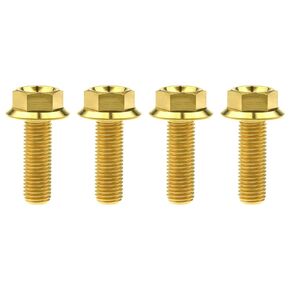 Wanyifa Ti Screws M10 x 20 25 30 35 40 45 50 55 60 65 70 75 80 100mm 1.25 Pitch Titanium Flange Hex Bolt Pack of 4 (Silver, M10x30mm)