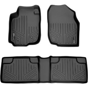 SMARTLINER Custom Fit Floor Mats 2 Row Liner Set Black for 2006-2012 Toyota RAV4 Without 3rd Row Seat