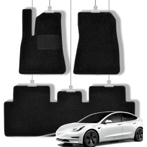 Superior Carpet Floor Mats for 2024 New Tesla Model 3, High-End Premium All-Weather Waterproof Anti-Slip Soundproof Floor Liners Rugs, Luxury Car Interior Accessories - 3pc