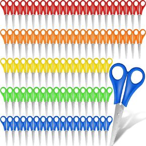 200 Pcs Kids Scissors Bulk for School 5'' Student Scissors Blunt Tip Safety Scissors Stainless Steel Paper Scissors Child Scissors for School Office Craft Projects (200)