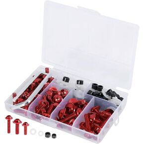 158pcs Universal Motorcycle Windscreen Fairing Bolts Bodywork Screws Black