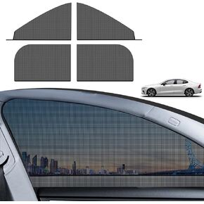Fluher Pack-4 Car Front and Rear Side Window Sunshade, 26.3" x 27.5" + 21.2" x 31.1" Breathable Mesh Privacy Protection, Dustproof Sunproof Window Free Lifting Sun Cover, Universal for SUVs (Black)