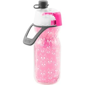 O2COOL Mist 'N Sip Misting Water Bottle 2-in-1 Mist And Sip Function With No Leak Pull Top Spout Kids Water Bottle Sports Water Bottle - 12 oz