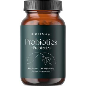 Probiotics + Prebiotics - Complete and Clean Probiotics Formula for Gut Wellness - 40 Billion CFUs - 4 Highly Researched Good Bacteria Strains - 60 Vegan Capsules