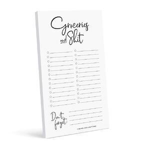 Bliss Collections Grocery List Pad for Fridge, Gold, Tear-Off Magnetic Notepad for Meal Planning, Shopping and Weekly Food Planner, 6"x9" (50 Sheets)
