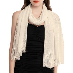 AOOKSMERY Floral Lace Scarf Shawl Wraps for Women, Formal Shawls and Wraps for Evening Weddings Dresses