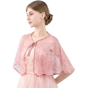 Makroyl Women's Wedding Cape Capelet Shawl Bridal Cover Up Wrap Bolero for Evening Dress Party