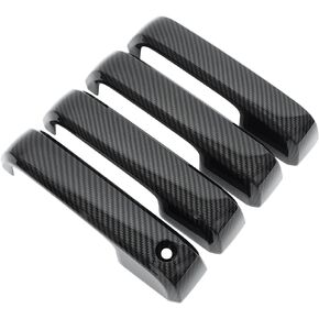 NewYall Carbon Fiber ABS Exterior Door Handle Cover W/O Smartkey Cutout for Ford F150 2015-2020 F250 F350 Super Duty 2017-2021 F450 F550 Super Duty 2017-2020 Outer Front Rear Left and Right Side