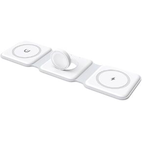 3 in 1 Foldable Wireless Charger, Ankilo Magnetic Fast Wireless Charging Pad, Compatible with iPhone 14/Pro/Max/Plus/13/12, iWatch, AirPods Pro(Adapter Included)