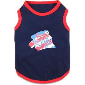 4th of July Small XS Puppy Clothes Independent Day Dog Shirts USA Flag Dog Outfit for Boy Girl