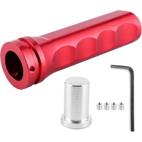 Akozon Handbrake Handle Sleeve Aluminium Universal Handbrake Handle Sleeve Anti-Slip Protector Hand Brake Cover Accessory for Auto Car(B(Red)