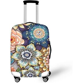 Psesaysky Boho FLowers Luggage Cover Detachable Carry on Travel Luggage Covers Suitable for 18-32 Inch Light Weight Washable Luggage Attachment (M Size for 22-24 Inch)