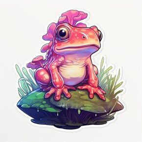 3D Realistic Colorful Frog Unique Vinyl Decal Waterproof Sticker for Laptop, Guitar, Skateboard, Luggage, Water Bottle, Car Bumper 5-inch (Design 1)