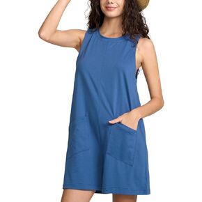 Blocac Rompers for Women Casual Sleeveless Jumpsuits Shorts Onesie Summer Jumpers Loose Overalls with Pockets