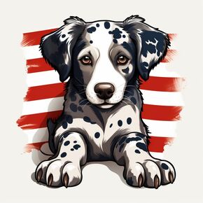 Cute American Patriot Dog Unique Vinyl Decal Waterproof Sticker For Cars, Bike, SUVs, Truck, Helmet, Laptop, Water Bottle, Notebooks, Decal windows, Guitar, Skateboard, Bumper Vinyl sticker (Design 6)