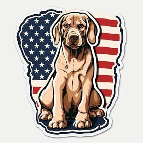 Cute American Patriot Dog Unique Vinyl Decal Waterproof Sticker For Cars, Bike, SUVs, Truck, Helmet, Laptop, Water Bottle, Notebooks, Decal windows, Guitar, Skateboard, Bumper Vinyl sticker (Design 6)