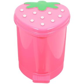 NUOBESTY Strawberry Trash Bin Mini Strawberry Trash Can Cute Strawberry Desk Garbage Bin with Swing Lid for Car Desk Office Kitchen(Pink)