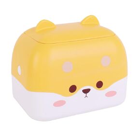 Omeily Cute Pet Mini Chi’s Desktop Trash Can Double Press Small Trash Can with Lid Suitable for Bathroom, Living Room, Bedroom, Office Countertop Trash can Lint Bin Garbage Can with Lid Waste Basket