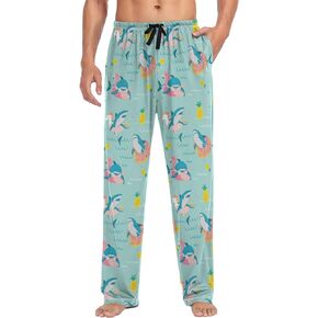 visesunny Cotton Pajama Bottoms for Men Lightweight Casual Sweatpants Soft Lounge Pant Pjs with Pockets