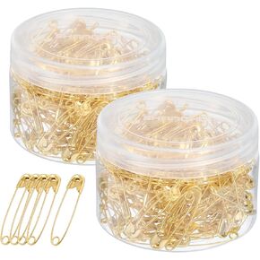 YOKIVE 480 Pcs Safety Pins, Sewing Pins | Great for Art, Craft, Clothing, Daily Use (Gold, 1-Inch)