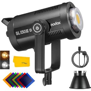 Godox SL150IIIBi 160W Bi-Color LED Video Light,2800~6500K CRI/TLCI 96+/97+ LED Studio Light,APP/2.4GHz Wireless Control,Silent Mode,9 FX Effects,for Photography,Interview Lighting, Video Filming