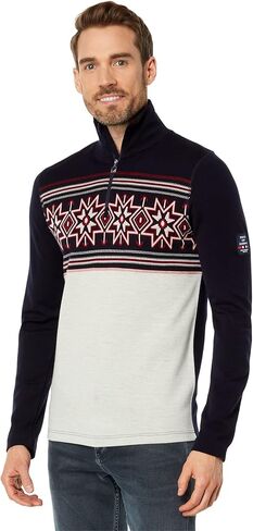 سترة Dale of النرويج Tindefjell للرجال - سترة من صوف ميرينو للرجال - سترة بقصة ضيقة للرجال بسحاب ربع - سترات للتزلج in Kuwait