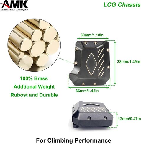 1.3 رطل AMK TRX4 طقم نحاسي طلاء أسود غطاء مختلف C-Hub TRX6 بوابة الإسكان مفاصل التوجيه أوزان المحور الأمامي مع قرص الفرامل لترقيات 1/10 RC الزاحف TRX4 (أمامي + خلفي) in Saudi Arabia