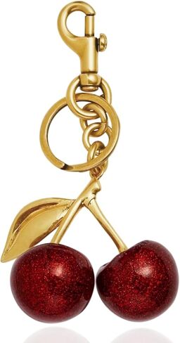 Generic Cherry Bag Charm Cherry Keychain Charm Metal Accessory Sparkling Resin for Purses and Bags in Saudi Arabia