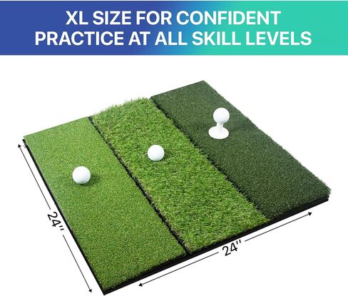 سجادات الجولف ComfyGoods القابلة للطي Tri-Turf XL للتمرين في الهواء الطلق، كبيرة 24 بوصة × 24 بوصة لحصيرة ممارسة الدعم المطاطية شديدة التحمل مثالية للتدريب الداخلي والخارجي in Saudi Arabia