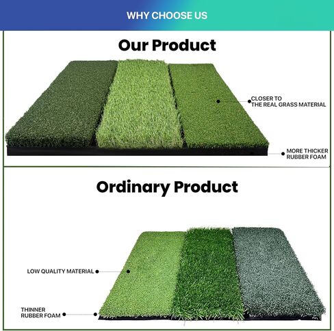 سجادات الجولف ComfyGoods القابلة للطي Tri-Turf XL للتمرين في الهواء الطلق، كبيرة 24 بوصة × 24 بوصة لحصيرة ممارسة الدعم المطاطية شديدة التحمل مثالية للتدريب الداخلي والخارجي in Saudi Arabia