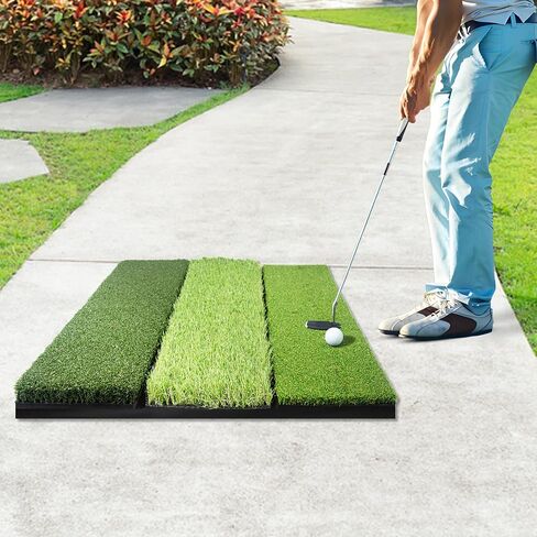 سجادات الجولف ComfyGoods القابلة للطي Tri-Turf XL للتمرين في الهواء الطلق، كبيرة 24 بوصة × 24 بوصة لحصيرة ممارسة الدعم المطاطية شديدة التحمل مثالية للتدريب الداخلي والخارجي in Saudi Arabia