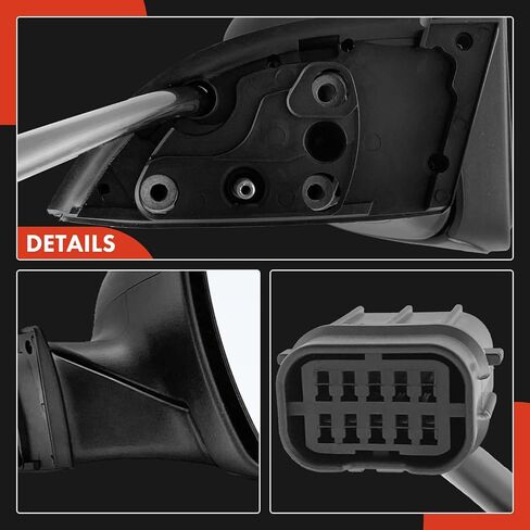 مرآة باب كهربائية جانبية للركاب من A-Premium - متوافقة مع Kia Forte 2014-2016، Forte5 2014-2016 - مرآة رؤية خلفية خارجية قابلة للطي يدويًا ساخنة - استبدال # 87620A7200 in Kuwait