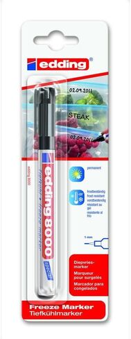 edding 8000 freeze marker - black - 1 frost-resistant marker - round nib 1 mm - for labelling freezer bags and freezer containers - ideal for cold stores, laboratories, Tupperware, freezers. in Saudi Arabia