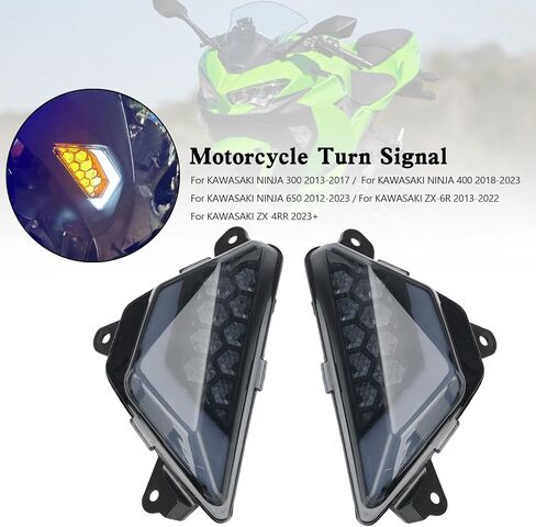 Topteng LED Front Turn Signal Light Turn Signals for KAWASAKI NINJA 300 2013-2017, NINJA 400 2018-2023, NINJA 650 2012-2023, ZX-6R 2013-2022, ZX-4RR 2023+ in Saudi Arabia