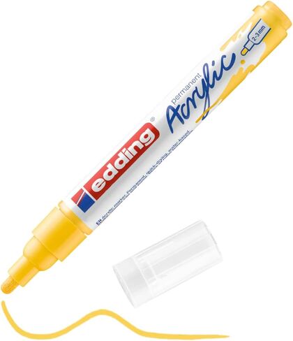 edding 5100 acrylic marker medium - white - 1 waterproof acrylic paint marker - round nib 2-3mm - acrylic paint pen for drawing on canvas, art paper and wood - acrylic markers for pebbles in Saudi Arabia